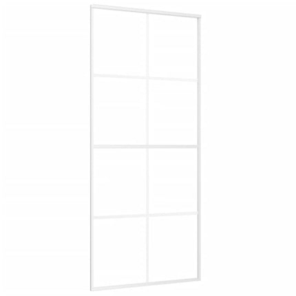 Porta Scorrevole in Vetro ESG e Alluminio 90x205 cm Bianca