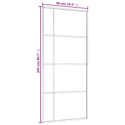 Porta Scorrevole Vetro Smerigliato ESG Alluminio 90x205 cm Nera