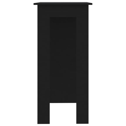Tavolino da Bar con Ripiani Nero 102x50x103,5cm in Truciolato