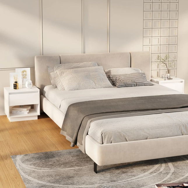 Comodini 2 pz Bianco Lucido 45x34x44 cm in Truciolato