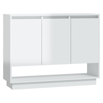 Credenza Bianca Lucida 97x31x75 cm in Truciolato
