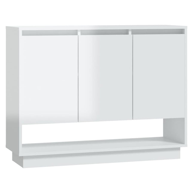 Credenza Bianca Lucida 97x31x75 cm in Truciolato