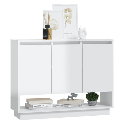 Credenza Bianca Lucida 97x31x75 cm in Truciolato