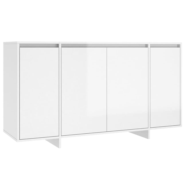 Credenza Bianco Lucido 135x41x75 cm in Truciolato