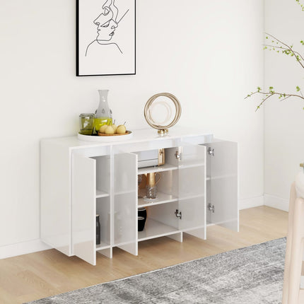 Credenza Bianco Lucido 120x41x75 cm in Truciolato