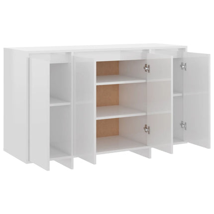 Credenza Bianco Lucido 120x41x75 cm in Truciolato