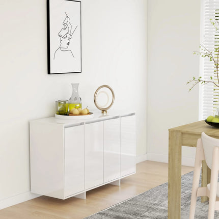 Credenza Bianco Lucido 120x41x75 cm in Truciolato