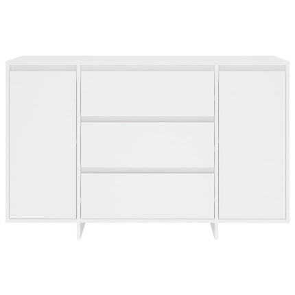 Credenza con 3 Cassetti Bianca 120x41x75 cm in Truciolato