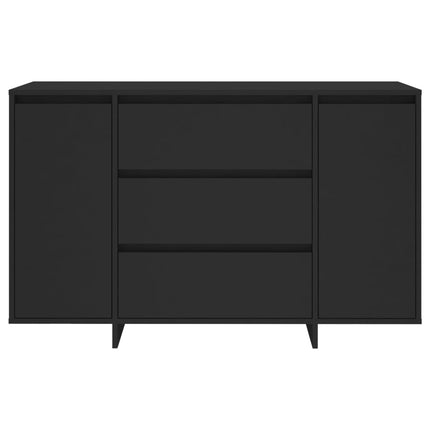 Credenza con 3 Cassetti Nera 120x41x75 cm in Truciolato