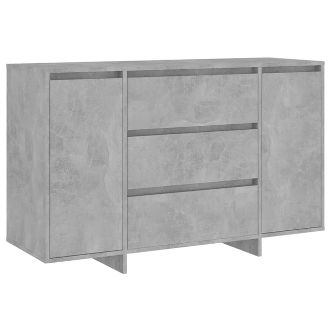 Credenza con 3 Cassetti Grigio Cemento 120x41x75 cm Truciolato