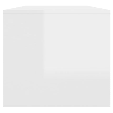 Tavolino Salotto Bianco Lucido 102x50x45cm in Legno Multistrato