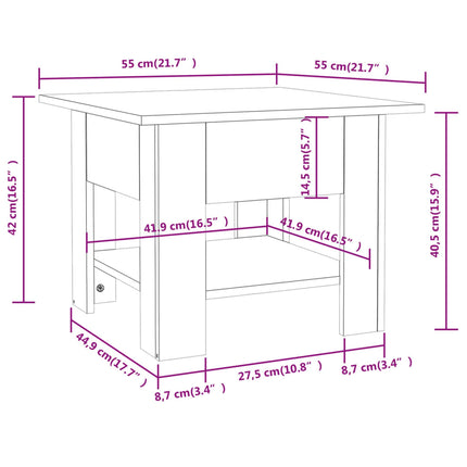 Tavolino da Salotto Grigio Cemento 55x55x42 cm in Truciolato