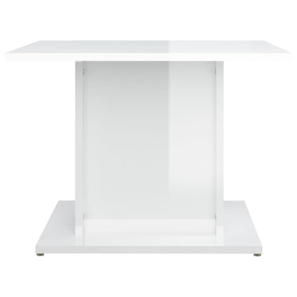 Tavolino da Salotto Bianco Lucido 55,5x55,5x40 cm in Truciolato