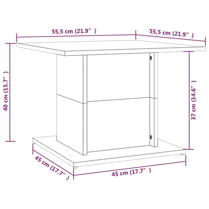 Tavolino da Salotto Bianco Lucido 55,5x55,5x40 cm in Truciolato
