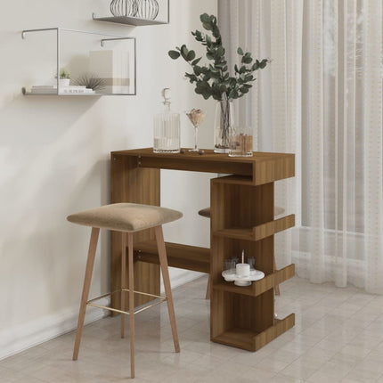 Tavolo Bar con Ripiano Rovere Marrone 100x50x101,5cm Truciolato