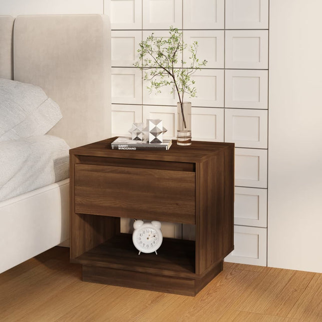 Comodino Rovere Marrone 45x34x44 cm in Truciolato