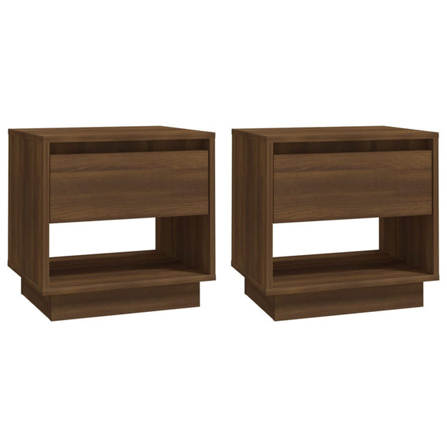 Comodini 2 pz Rovere Marrone 45x34x44 cm in Truciolato