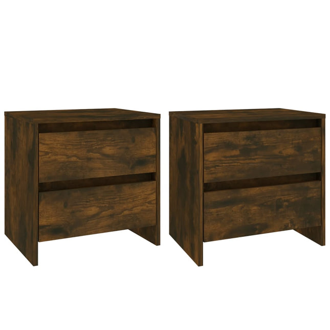 Comodini 2 pz Rovere Fumo 45x34,5x44,5 cm in Truciolato