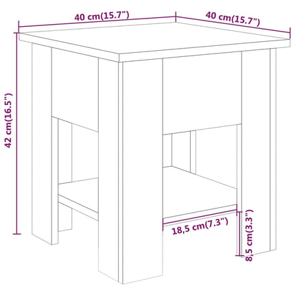Tavolino da Salotto Grigio Sonoma 40x40x42 cm Legno Multistrato