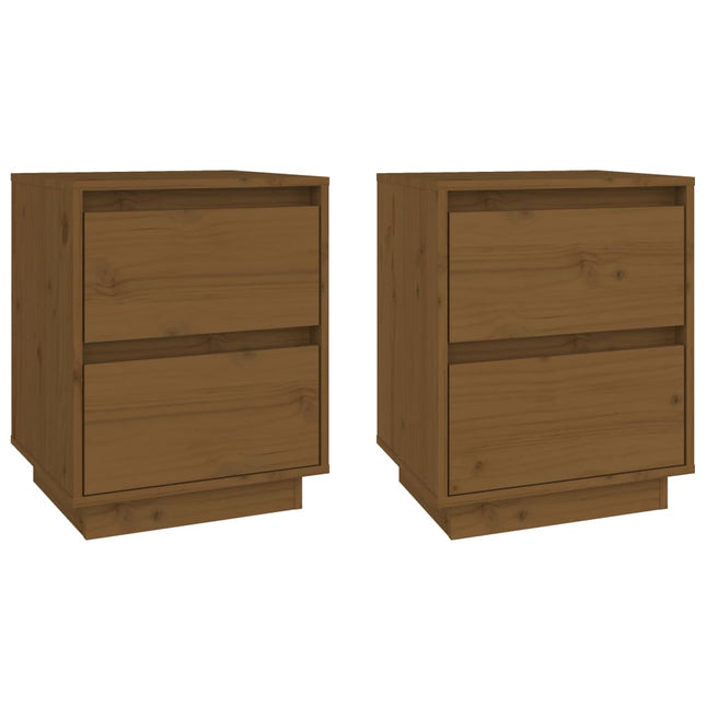 Comodini 2 pz Ambra 40x35x50 cm in Legno Massello di Pino