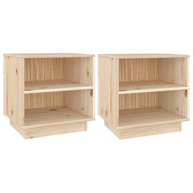 Comodini 2 pz 40x34x40 cm in Legno Massello di Pino