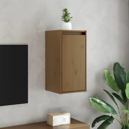 Pensili 2 pz Marrone ambra 80x30x35cm in Legno Massello di Pino