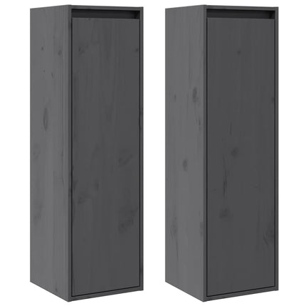 Pensili Grigi 2 pz 30x30x100 cm in Legno Massello di Pino