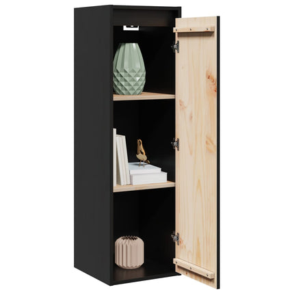 Pensili Neri 2 pz 30x30x100 cm in Legno Massello di Pino