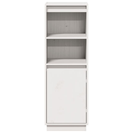 Credenza Bianca 37x34x110 cm in Legno Massello di Pino