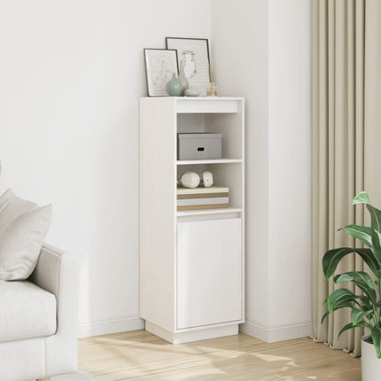 Credenza Bianca 37x34x110 cm in Legno Massello di Pino