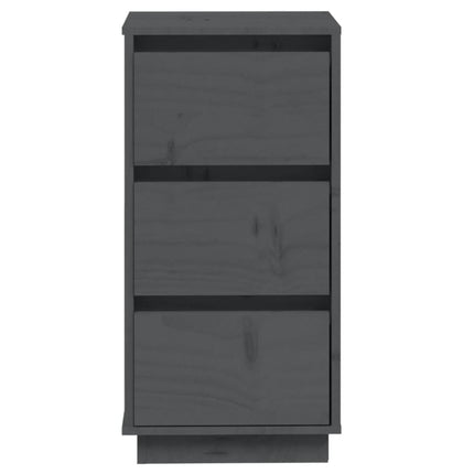 Credenze Grigie 2 pz 32x34x75 cm in Legno Massello di Pino