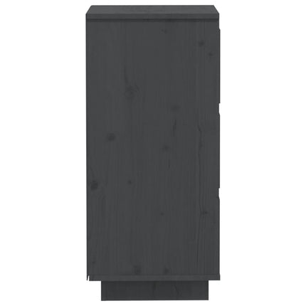 Credenze Grigie 2 pz 32x34x75 cm in Legno Massello di Pino