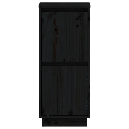 Credenze Nero 31,5x34x75 cm in Legno Massello di Pino
