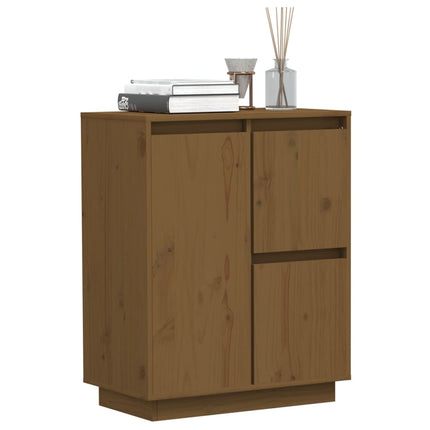 Credenza Marrone Ambra 60x34x75 cm in Legno Massello di Pino
