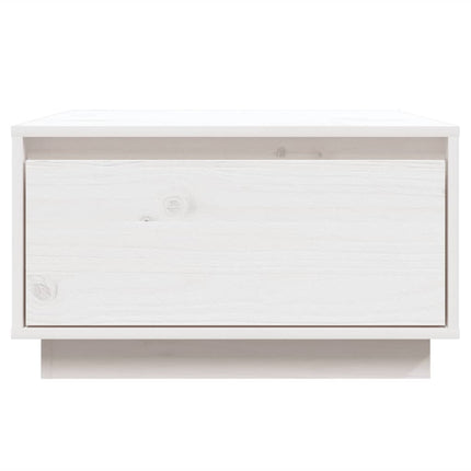 Tavolino da Salotto Bianco 55x56x32 cm Legno Massello di Pino