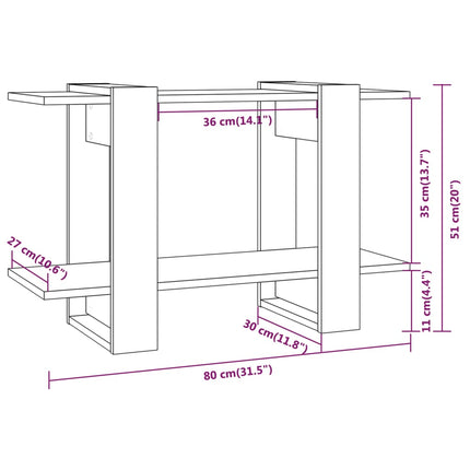 Libreria/Divisorio Nero 80x30x51 cm