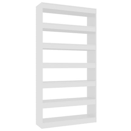 Libreria/Divisorio Bianco Lucido 100x30x198cm Legno Multistrato