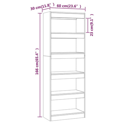 Libreria/Divisorio Grigio Sonoma 60x30x166 cm in Truciolato