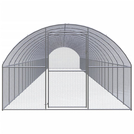 Pollaio per Esterni 3x24x2 m in Acciaio Zincato