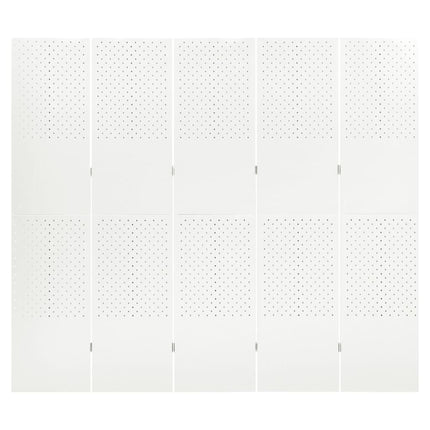 Paravento a 5 Pannelli 2 pz Bianco 200x180 cm in Acciaio