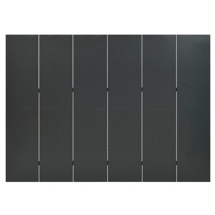 Paravento a 6 Pannelli 2 pz Antracite 240x180 cm in Acciaio