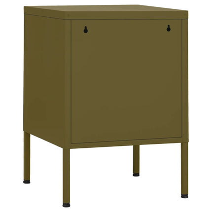 Comodini 2 pz Verde Oliva 35x35x51 cm in Acciaio