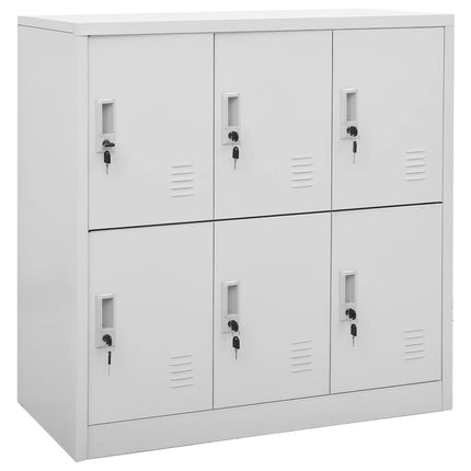 Armadietti con Chiave 2 pz Grigio Chiaro 90x45x92,5 cm Acciaio