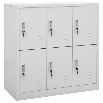 Armadietti con Chiave 5 pz Grigio Chiaro 90x45x92,5 cm Acciaio