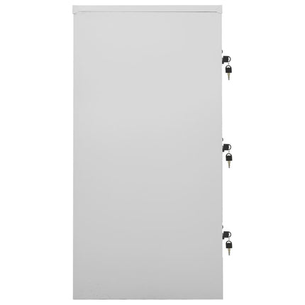 Armadietti con Chiave 2 pz Grigio Chiaro 90x45x92,5 cm Acciaio