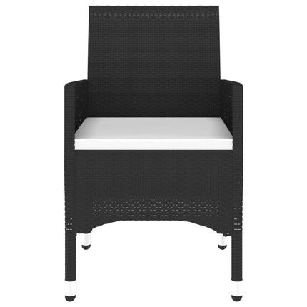 Set Bistrot da Giardino 3 pz Polyrattan e Legno Massello Nero