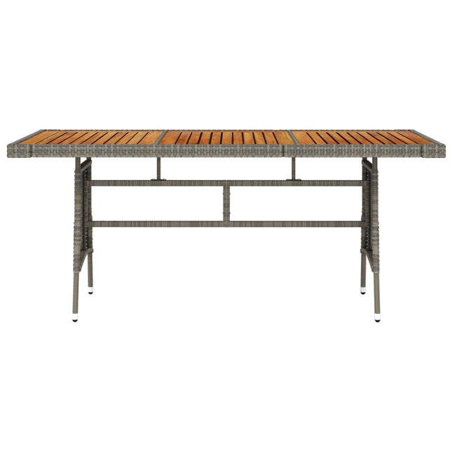 Tavolo Giardino Grigio 160x70x72cm Polyrattan e Massello Acacia