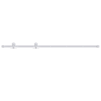 Kit Accessori per Porta Scorrevole 200 cm in Acciaio Bianco