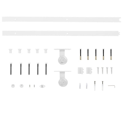 Kit Accessori per Porta Scorrevole 200 cm in Acciaio Bianco