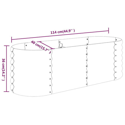 Letto da Giardino in Acciaio a Polvere 114x40x36 cm Antracite